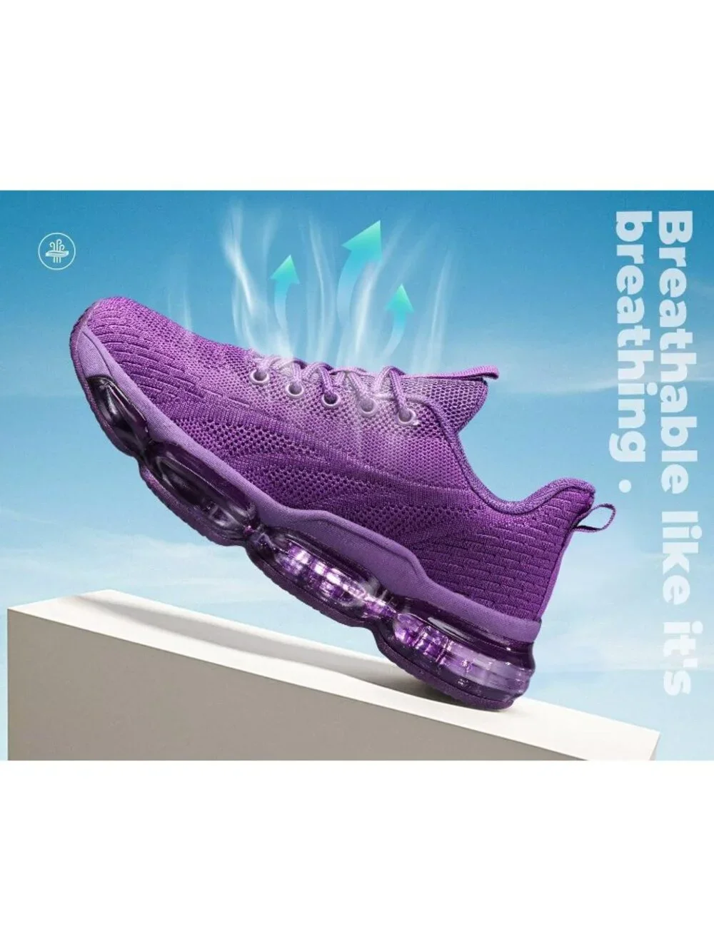 🆕Women's Dark Purple Walking Running Shoes Air Cushion Breathable Sneakers